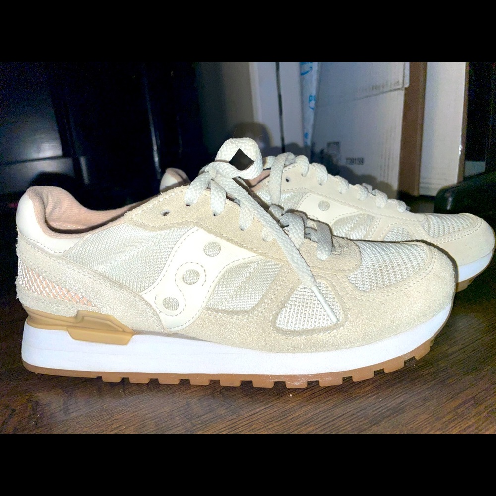 Cream Tennis Shoes